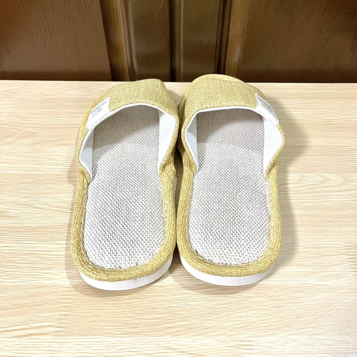  slippers room shoes linen flax all season ventilation cotton flax cloth feeling .. yellow 22.5~23.0