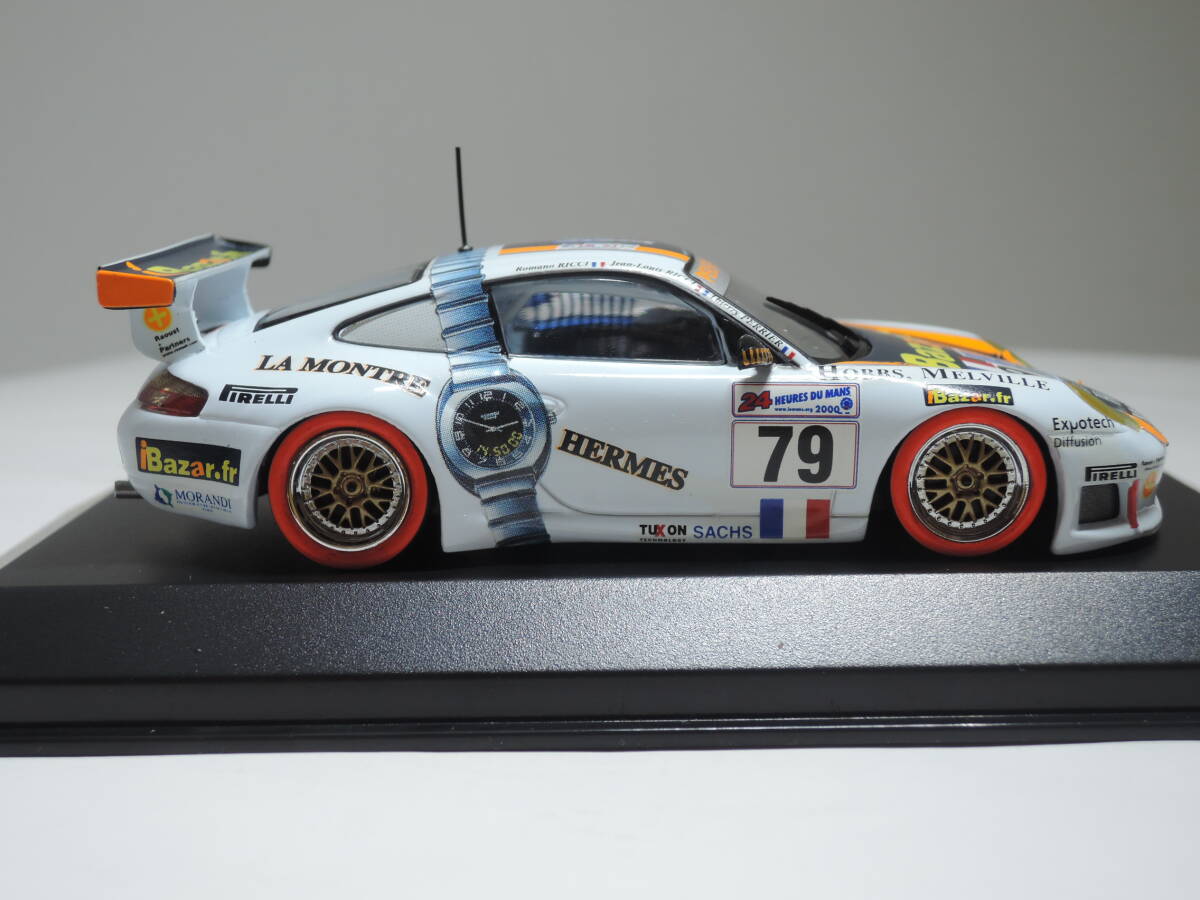 ☆1円始・絶版レアHERMES☆PMA 1/43ポルシェ Porsche 911 GT3R #79 LeMans 2000 Perspective Racing・240501の画像6