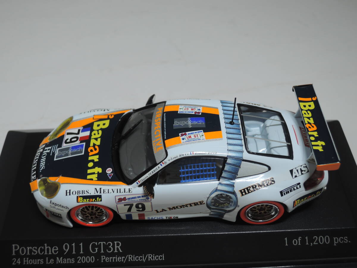 ☆1円始・絶版レアHERMES☆PMA 1/43ポルシェ Porsche 911 GT3R #79 LeMans 2000 Perspective Racing・240501の画像8