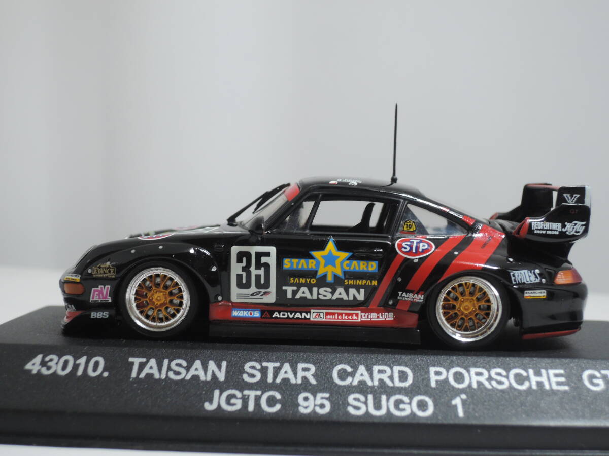 ☆1円始・超レア近藤真彦 ☆EBBRO1/43 TAISAN Star Card Porsche GT-2 JGTC 95 SUGO優勝☆240317._画像2