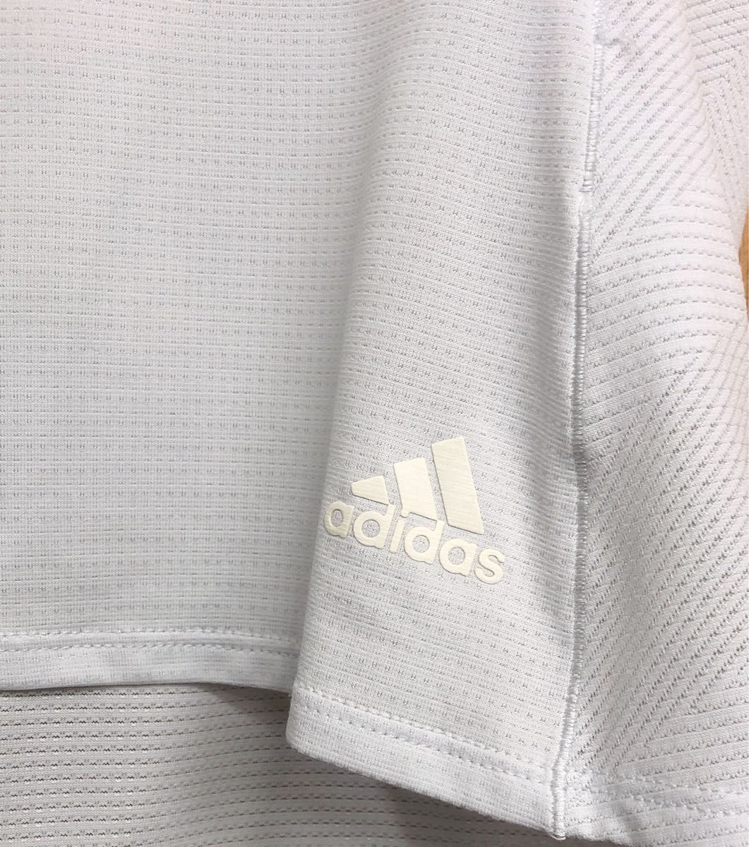 レディース★adidas ENERGY RUNNING★Tシャツ　L　極薄グレー　中古品