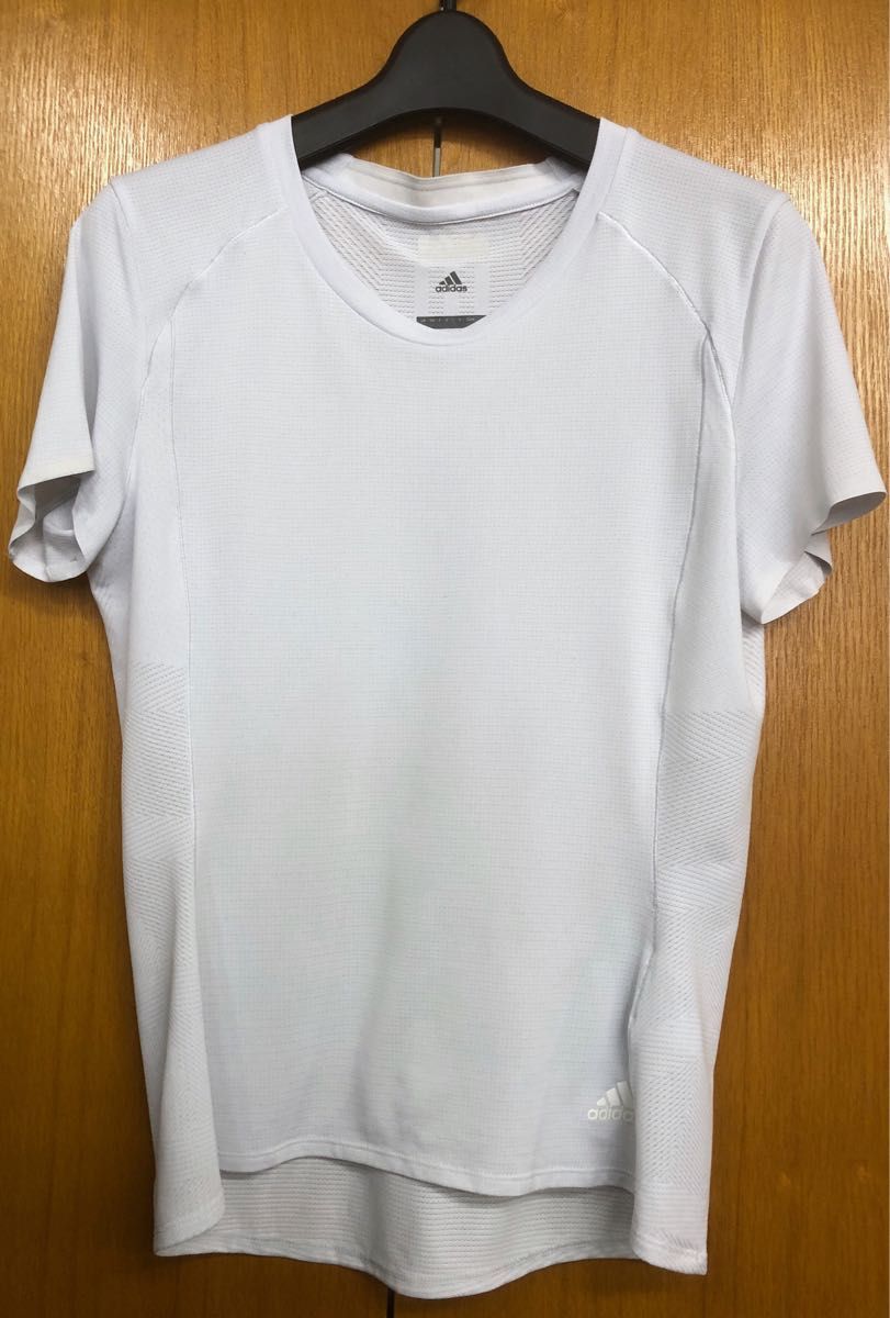 レディース★adidas ENERGY RUNNING★Tシャツ　L　極薄グレー　中古品