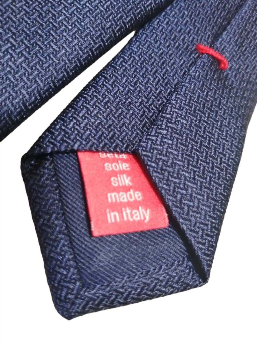 【新品】Altea アルテア ネイビー シルク ネクタイ イタリア製 無地 タグ付き