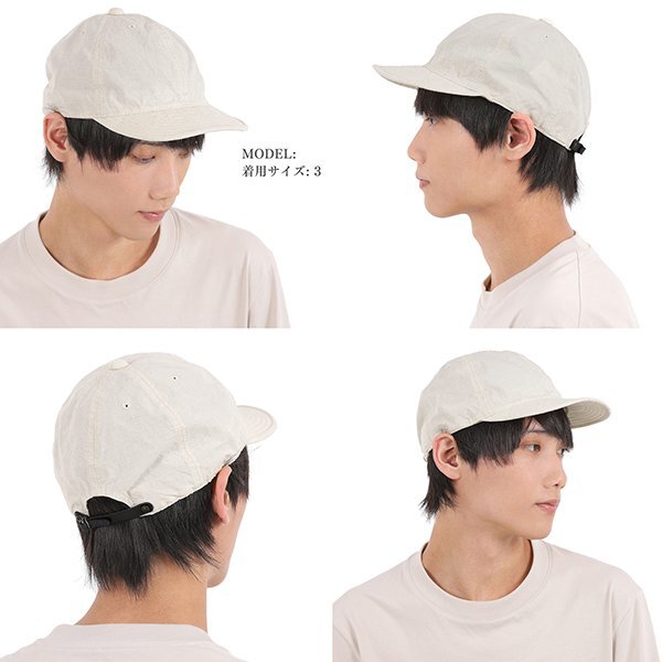 【サイズ 3】HIGHER ハイヤー 綿麻ウェザー 6パネル キャップ クリーム 日本製 帽子 メンズ レディース COTTON LINEN WEATHER CAP_画像8