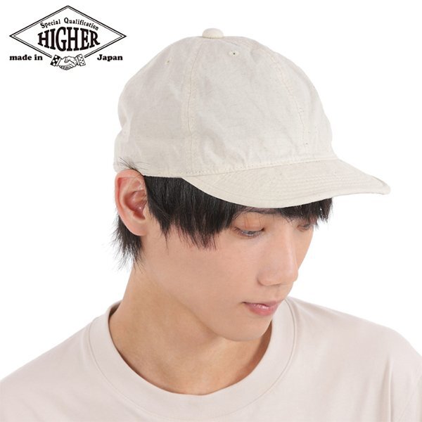 【サイズ 3】HIGHER ハイヤー 綿麻ウェザー 6パネル キャップ クリーム 日本製 帽子 メンズ レディース COTTON LINEN WEATHER CAP_画像1