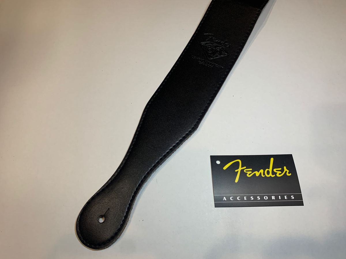 【新品】 Fender フェンダー ギター ストラップ レザー 黒 ブラック