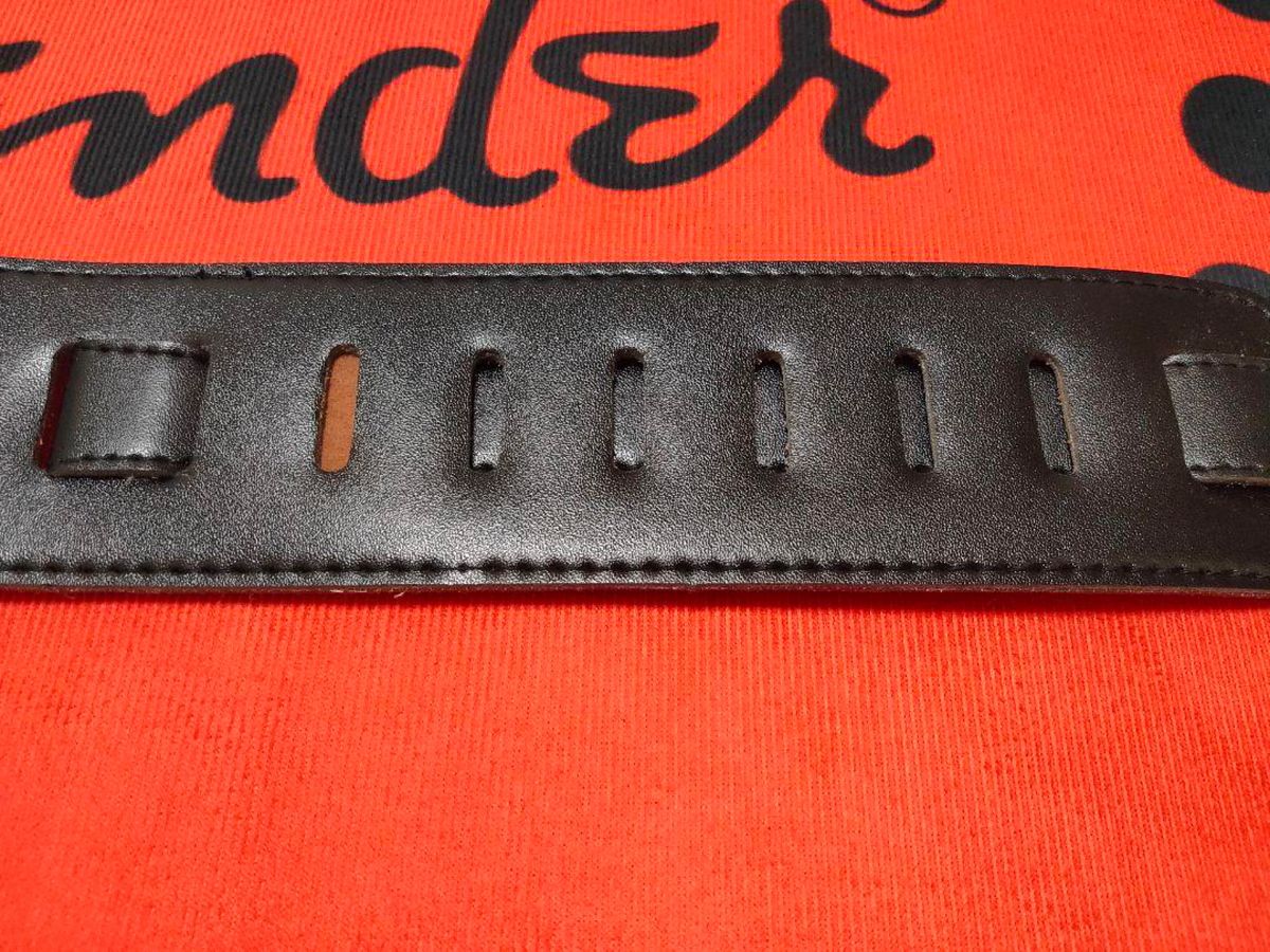 【新品】 Fender フェンダー ギター ストラップ レザー 黒 ブラック