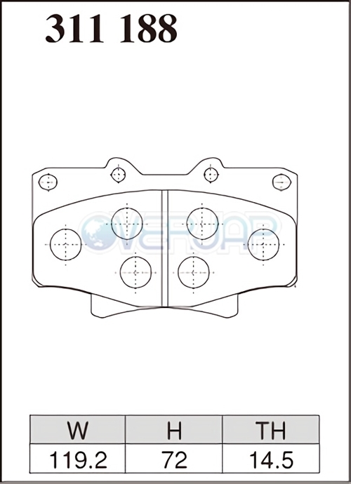 Z311188 DIXCEL Zタイプ ブレーキパッド フロント用 トヨタ ランクル80 FJ80G/HDJ81V 1990/1～1998/1 4000～4200_画像2