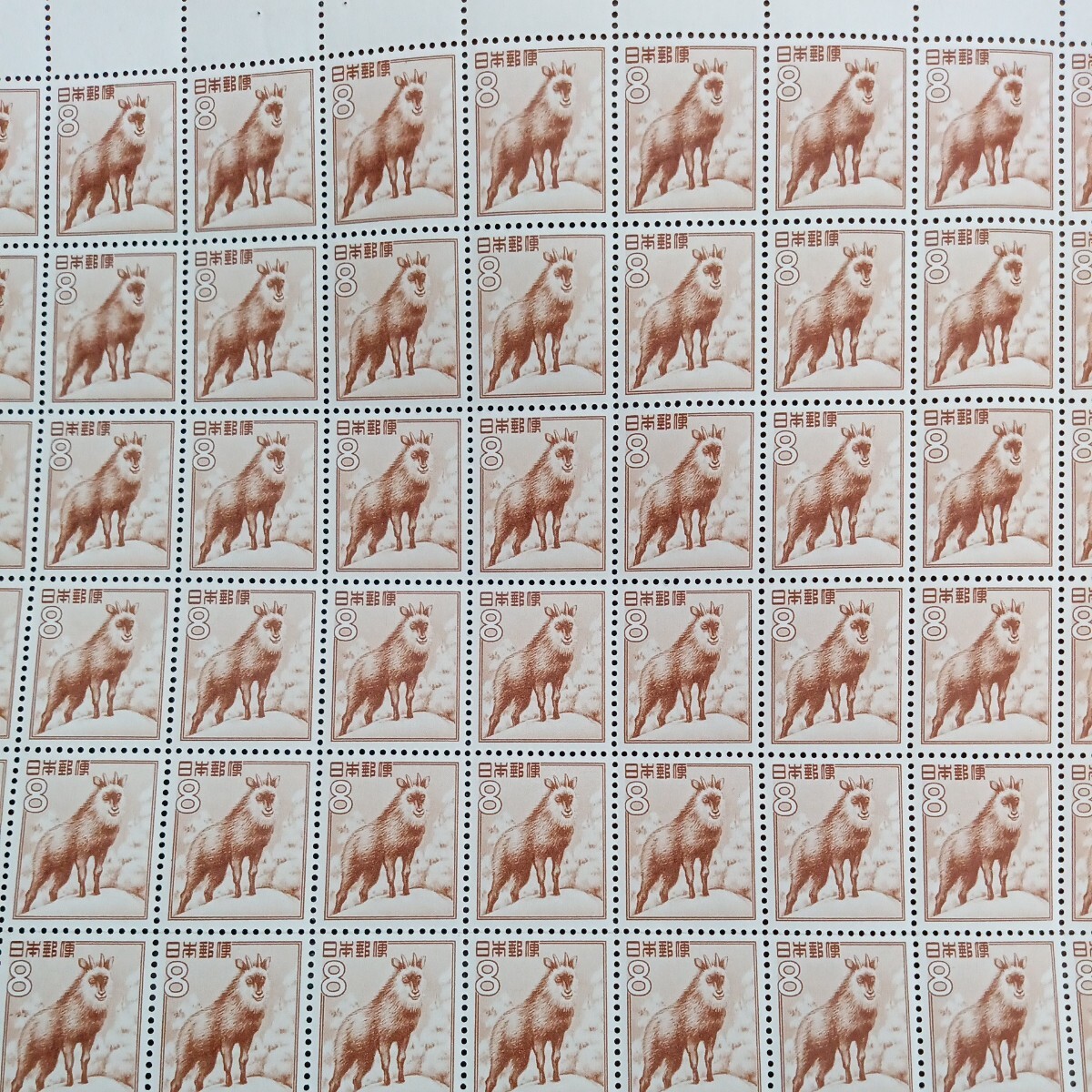 銘版（大蔵省印刷局製造)8円切手　100枚　しか_画像2