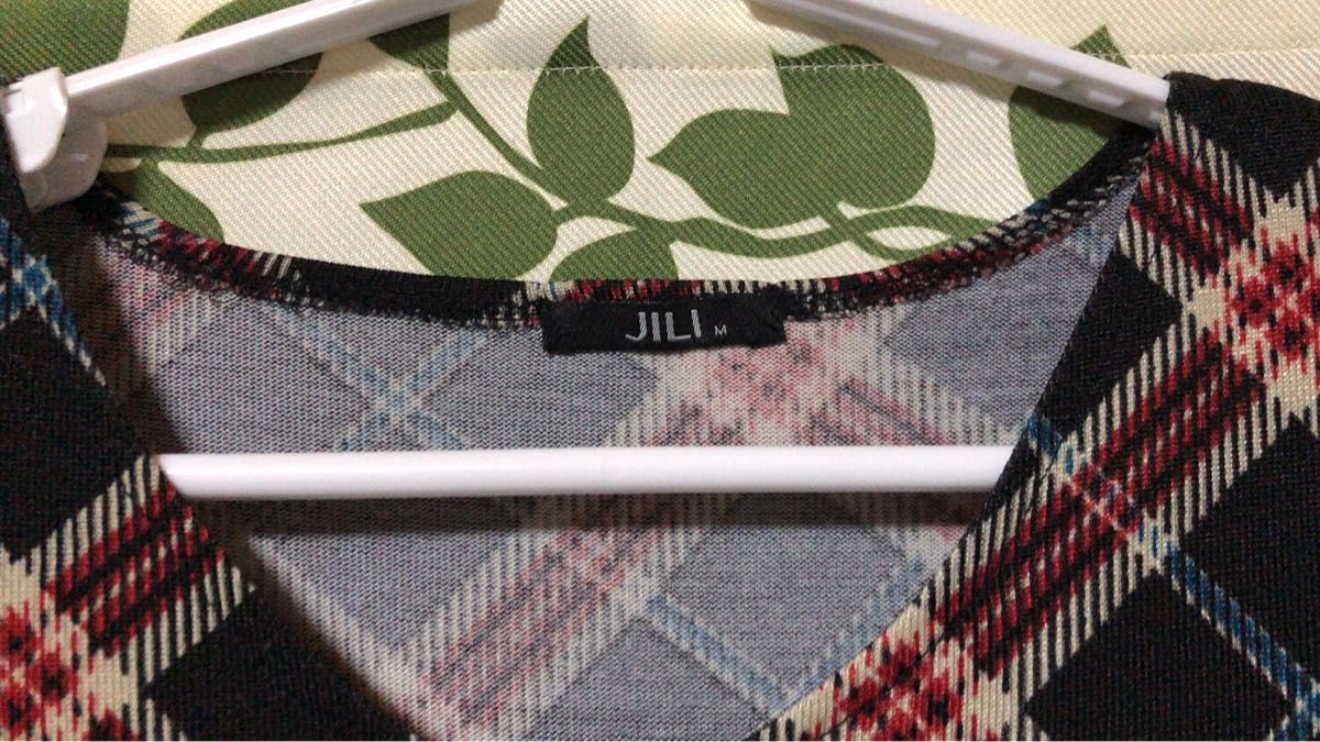 メ(^ ^)P 【薄手】JILI チェック柄 ワンピース チュニック