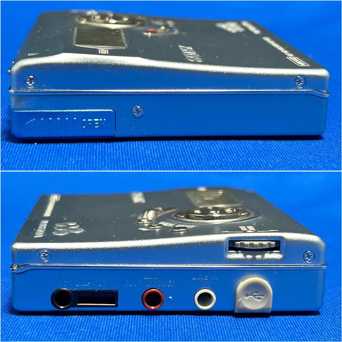 SONY ポータブル MDウォークマン WALKMAN レコーダー ソニー プレーヤー 2005年製 MZ-N920 メタリックブルー 長期保管品 通電/動作一部確認_画像3
