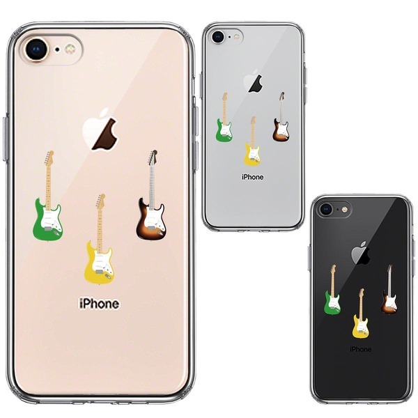 iPhone8 ケース クリア カラフル ギター スマホケース 側面ソフト 背面ハード ハイブリッド_画像2