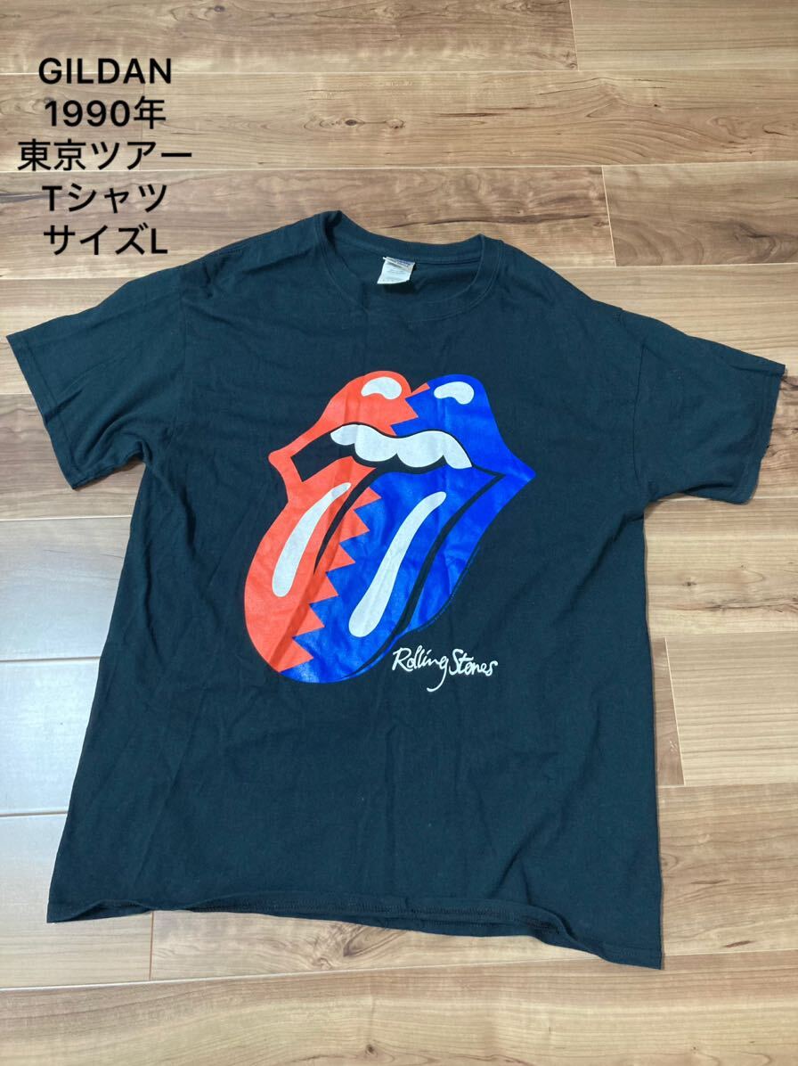 ギルダンローリングストーンズTシャツ/バンドTシャツ/GILDANステューシー90's/サイズL即決_画像1