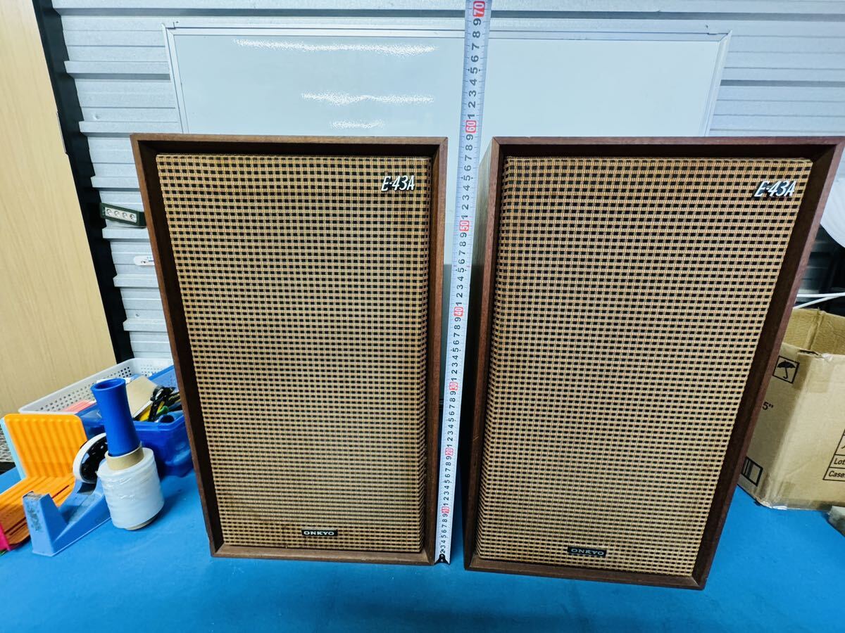 昭和レトロ 希少品 ONKYO オンキヨー スピーカー ペア E-43A 昭和レトロ 希少品 ONKYO オンキヨー スピーカー ペア E-43A