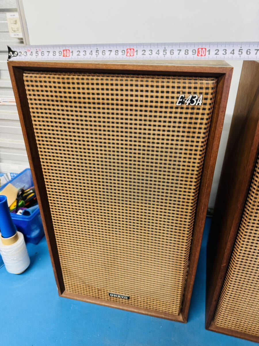 昭和レトロ 希少品 ONKYO オンキヨー スピーカー ペア E-43A 昭和レトロ 希少品 ONKYO オンキヨー スピーカー ペア E-43A