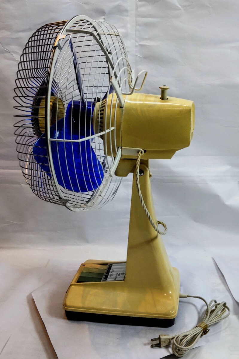 富士電機 サイレントファン 30cm 高級卓上扇 JF306 羽根ブルー 扇風機 昭和 レトロ レトロ扇風機 当時物 FUJIの画像4