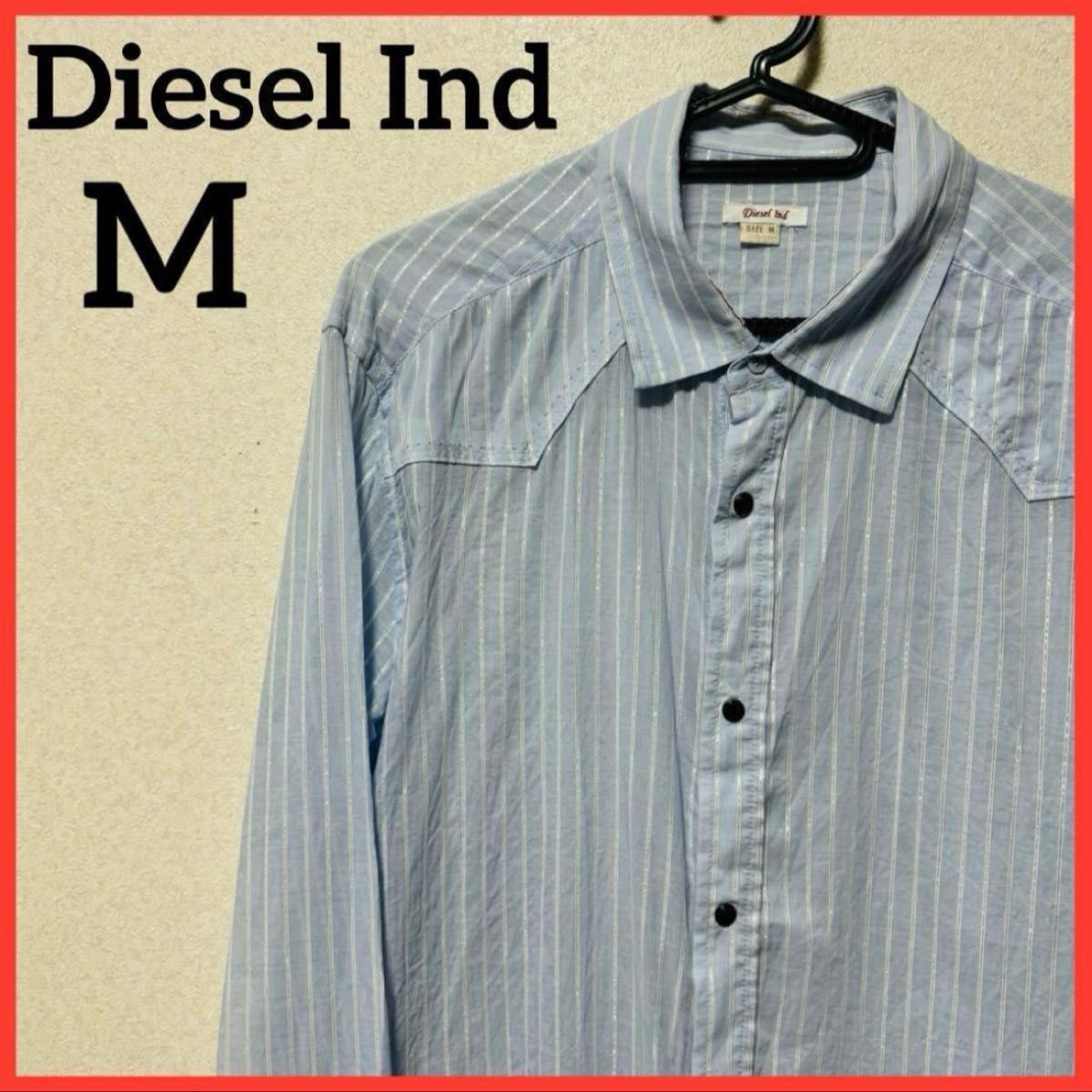 【希少】Diesel Ind ストライプシャツ 長袖シャツ ロゴ ヴィンテージ