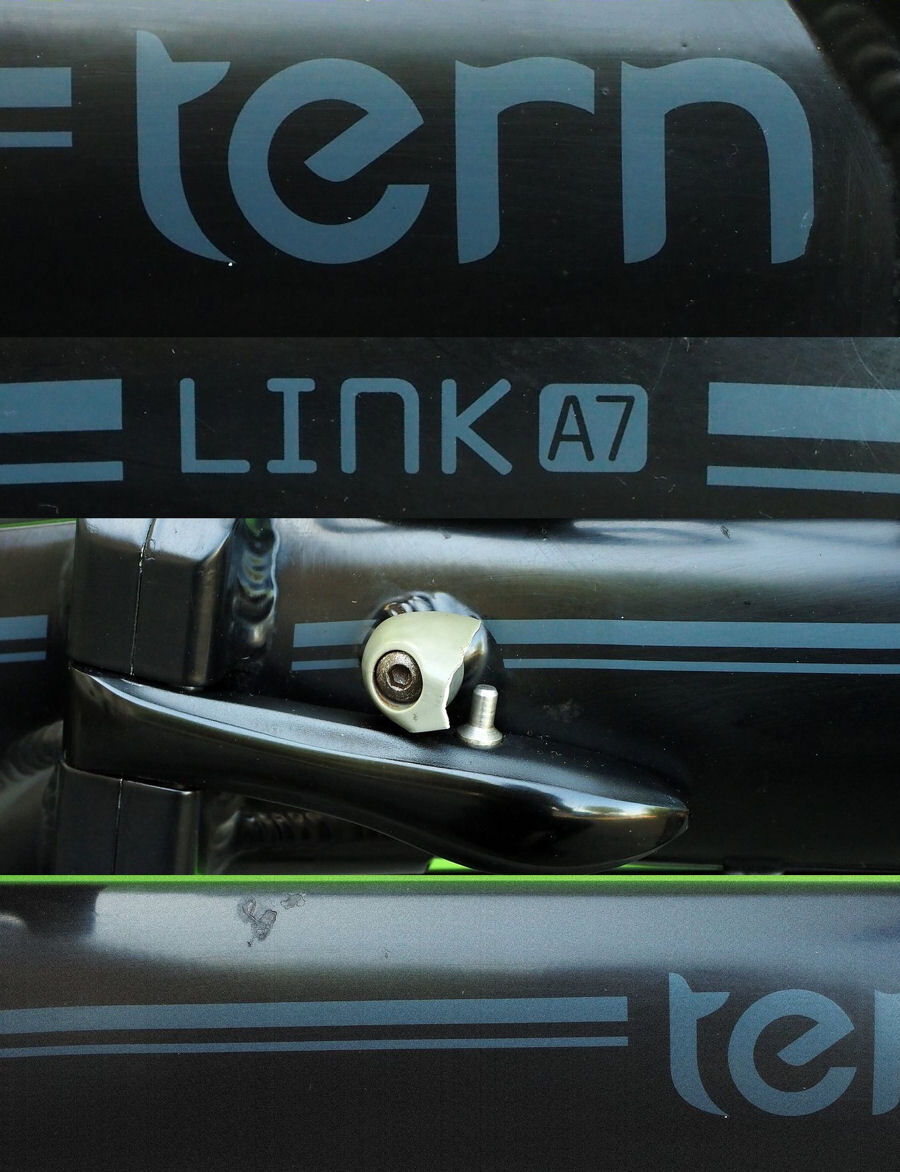 tern(ターン)タイヤ新品)LInk A7)ほぼ綺麗)Shimano 7s)20インチ)ブラックカラー)折りたたみ自転車 中古 難あり_画像2