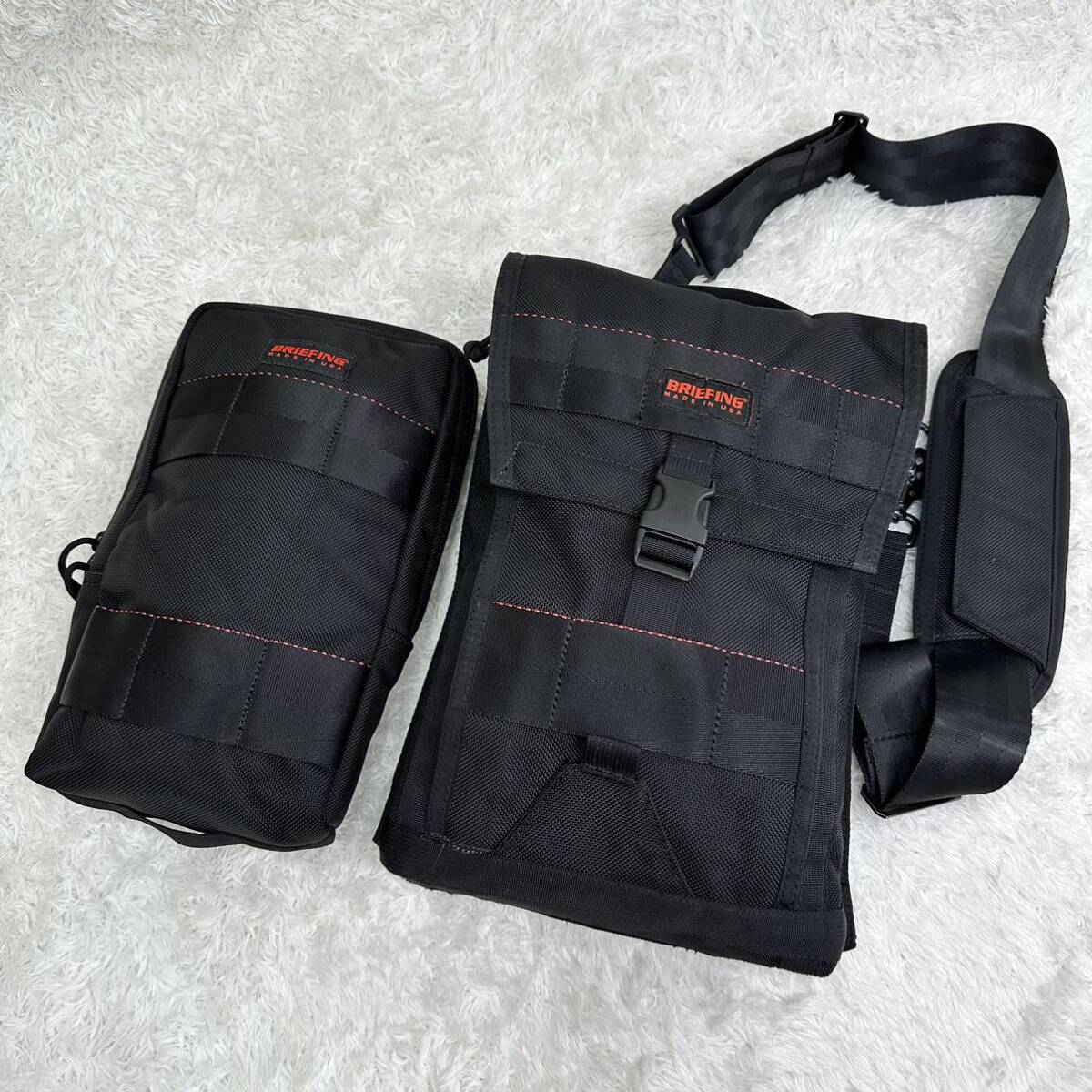 [ rare design 3way]BRIEFING shoulder bag body bag waist bag black black Briefing high capacity shoulder .. Cross body 