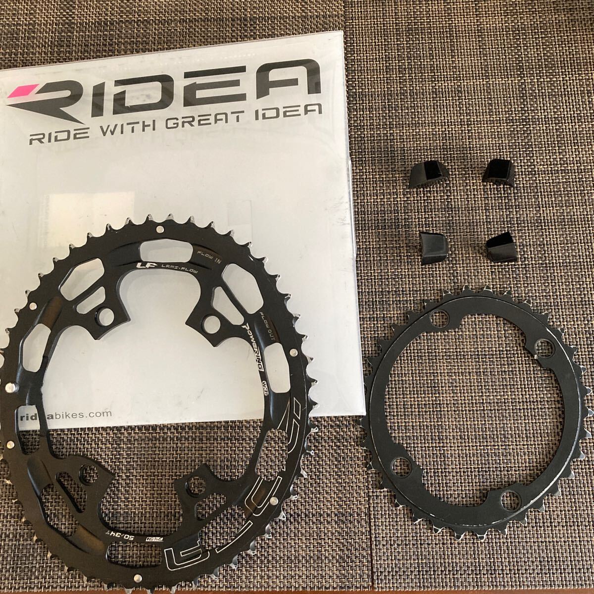 RIDEA 楕円チェーンリング DURA-ACE R9100用　50-34T 専用ナット付　送料無料_画像1