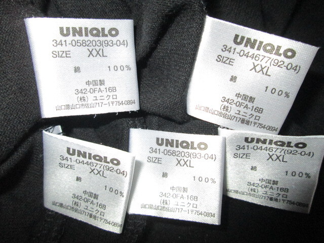 ★古着 美品 1~2回使用 2019年 UNIQLO ユニクロ カラークルーネックT(半袖) XXL 09.BLACK ブラック 黒 綿100% オンライン限定サイズ 5点★_画像10