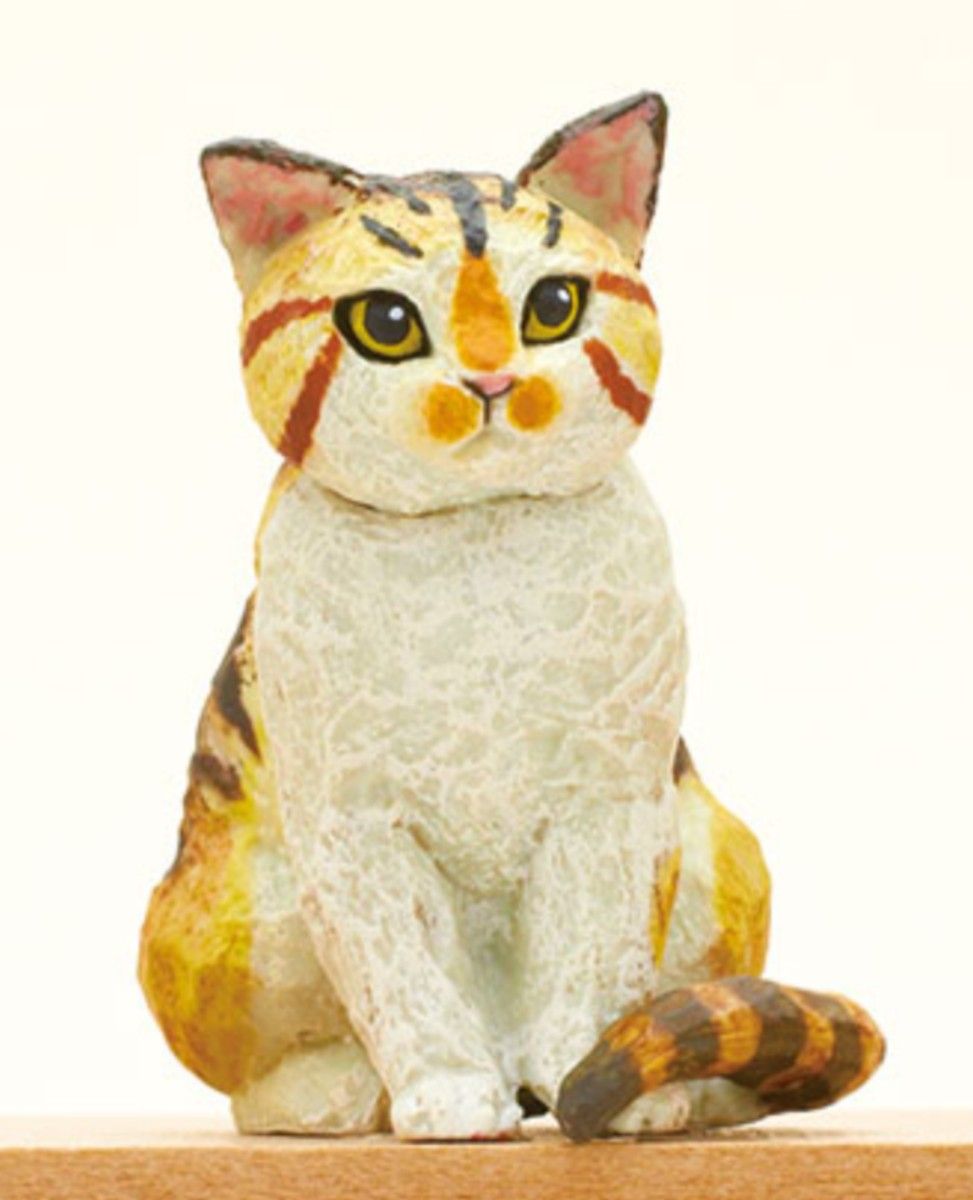 猫の彫刻 ミニフィギュア 全５種類 新品 ガチャ カプセルトイ はしもとみお 木彫り彫刻家