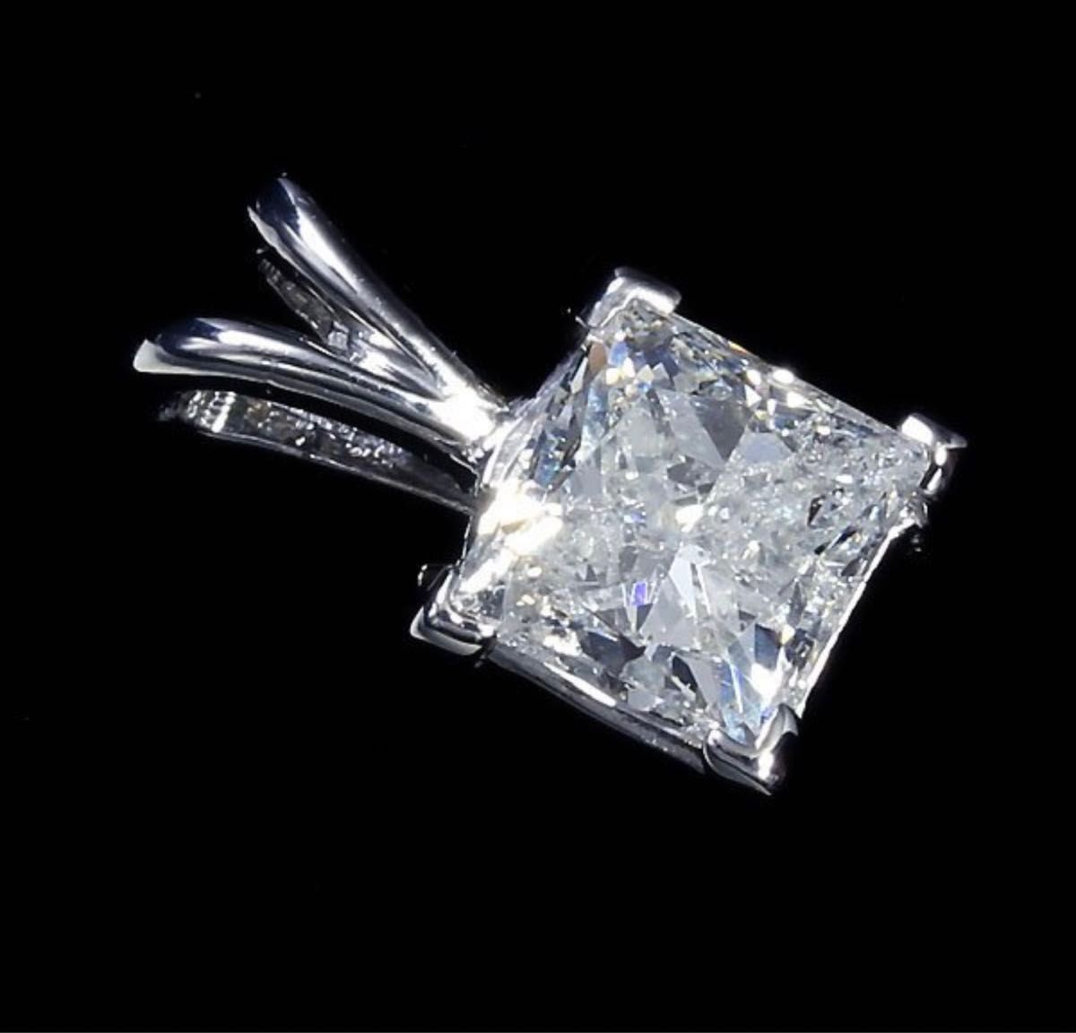 ジュエリーマキPt850/天然ダイヤモンド1.09ctペンダントトップ　鑑別書付き　新品仕上げ済み、超美品