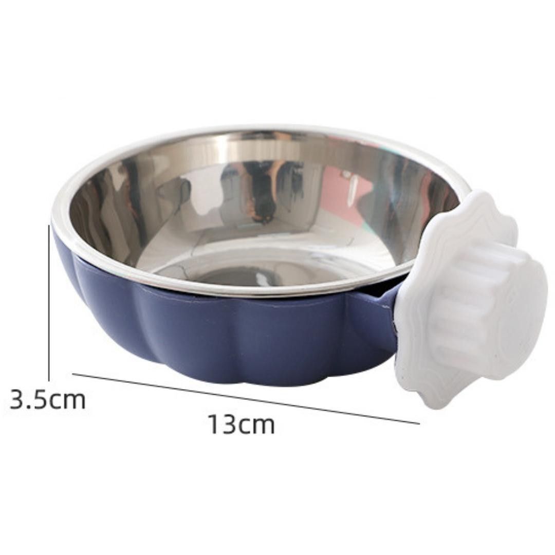 [ great popularity ] yellow color 2 piece set pumpkin type hood bowl feed stationary type water inserting bowl stainless steel bowl bait dog cat water bowl small size small animals bait inserting 