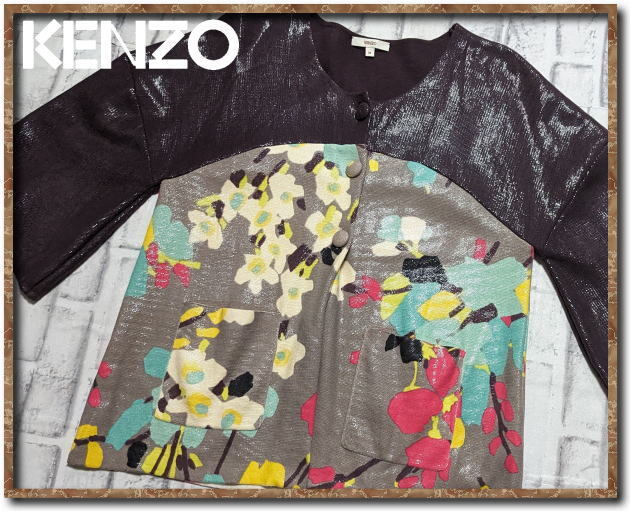 ☆KENZO　ケンゾー　切替カットカーディガン　濃茶☆_画像1