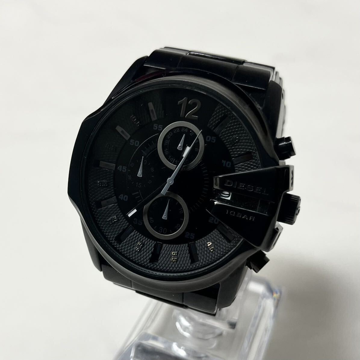 【人気モデル】 DIESEL ディーゼル DZ-4180 クロノグラフ デイト クォーツ アナログ 腕時計 QZ ウォッチ メンズ ブラック 実働 稼働_画像1