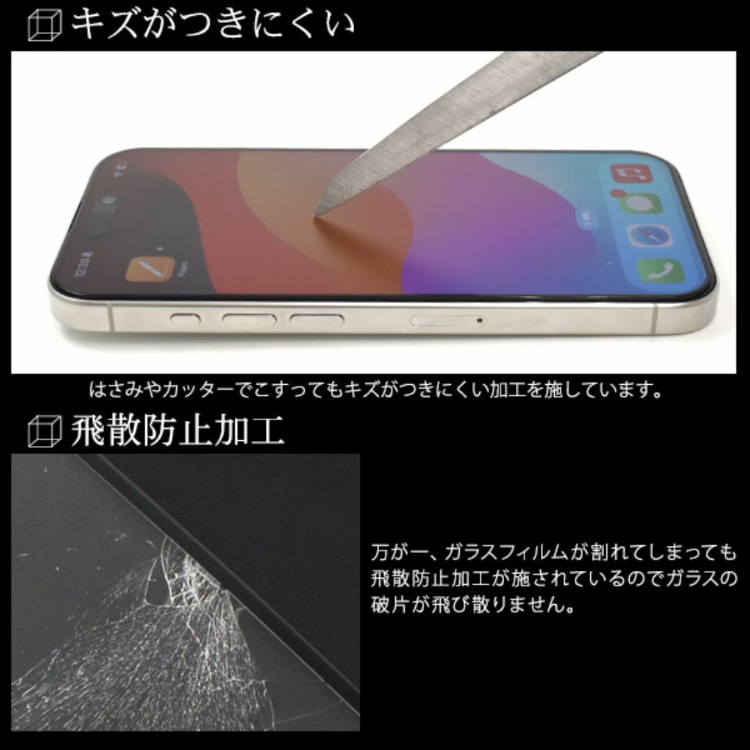 ガラスフィルムで液晶画面をガード！反射防止のマット仕様！ iPhone 15 Pro用液晶保護マットガラスフィルム