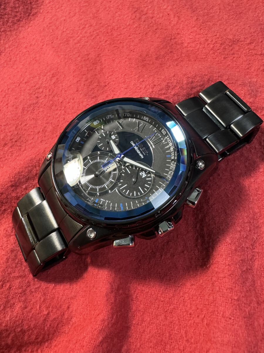 SEIKO ワイアード WIRED クロノグラフ 7T11-0BD0 AGAV035 ブラック/ブルー リフレクション セイコー_画像4