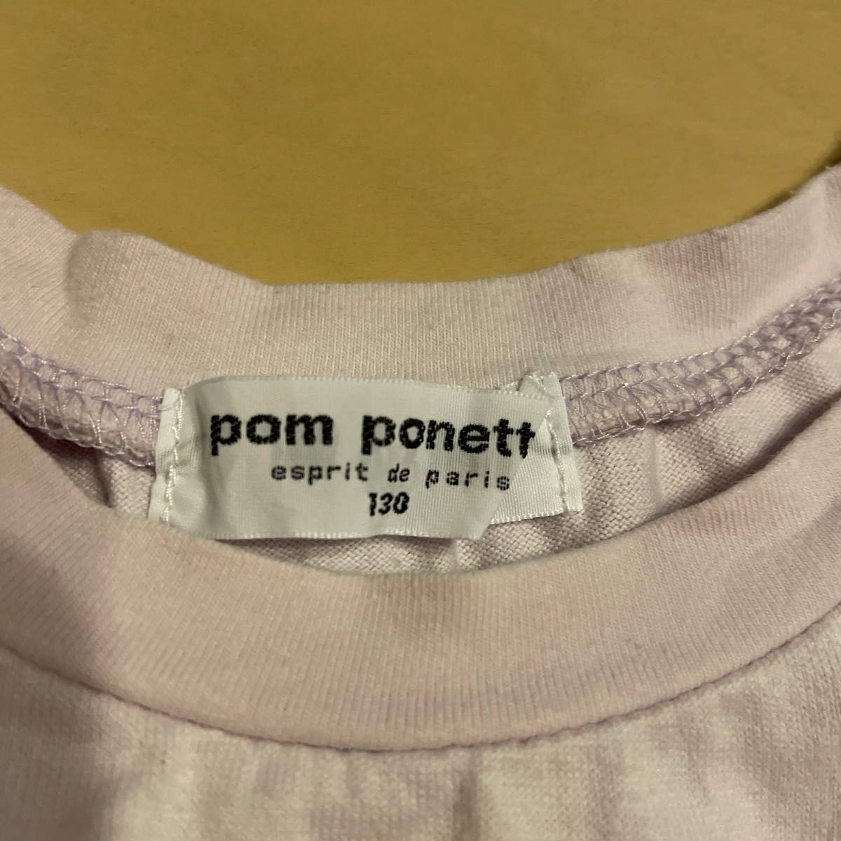 女の子　キッズ　タンクトップ　ノースリーブ 130 pom ponette 半袖Tシャツ  カットソー 白　ピンク