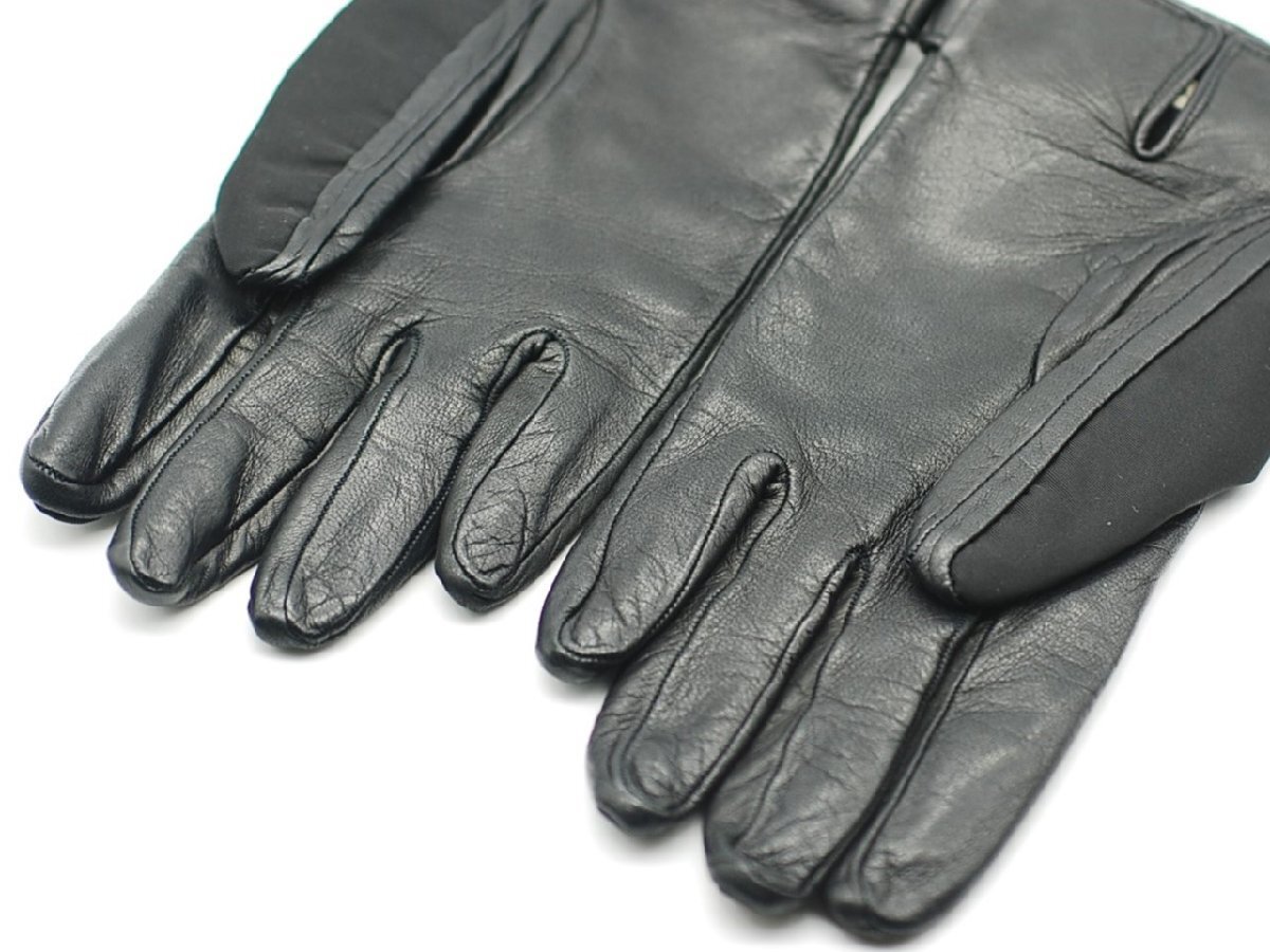 #[YS-1] Prada Prada перчатка # перчатки кожа ягненка кашемир чёрный серия общая длина примерно 22.8cm размер 7 1/2 # Италия производства женский [ включение в покупку возможность товар ]#C