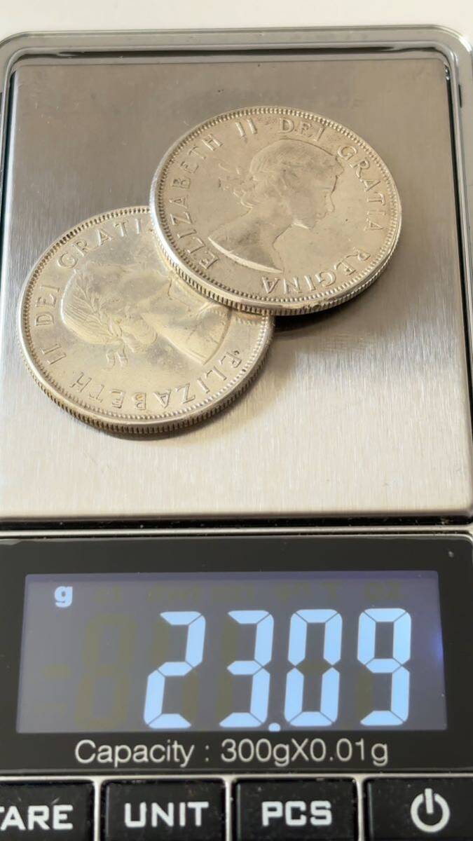 エリザベス　銀貨　2枚　23g_画像6