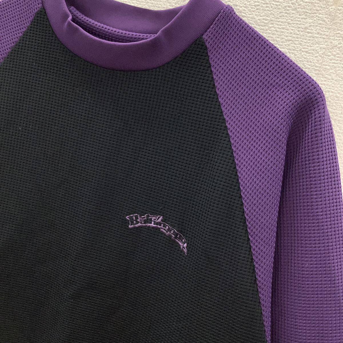 BATHING APE Bay singei plug Ran sleeve thermal cut and sewn size S black purple ru79460