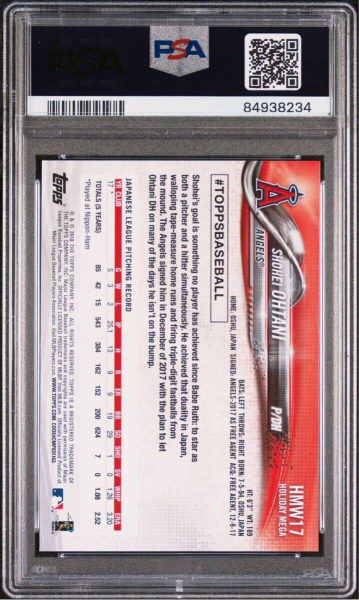 PSA10 Topps Holiday トップス ホリデー Shohei Ohtani 大谷翔平 RC ルーキー 2018 #17 鑑定済_画像4