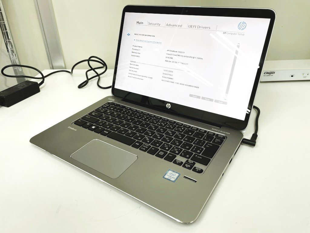 【UEFI起動確認済み／中古】EliteBook 1030 G1 (Core m5-6Y54, RAM 8GB, SSD無し[OS無し]) ★ACアダプタ付き●BIOS電池 NG_画像1