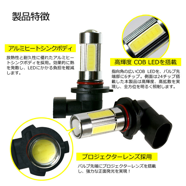 1円～LED　ホグランプ用　6000Ｋホワイト・HＢ3・プロジェクタ－レンズ使用・車検対応・未装着・即決有_画像2