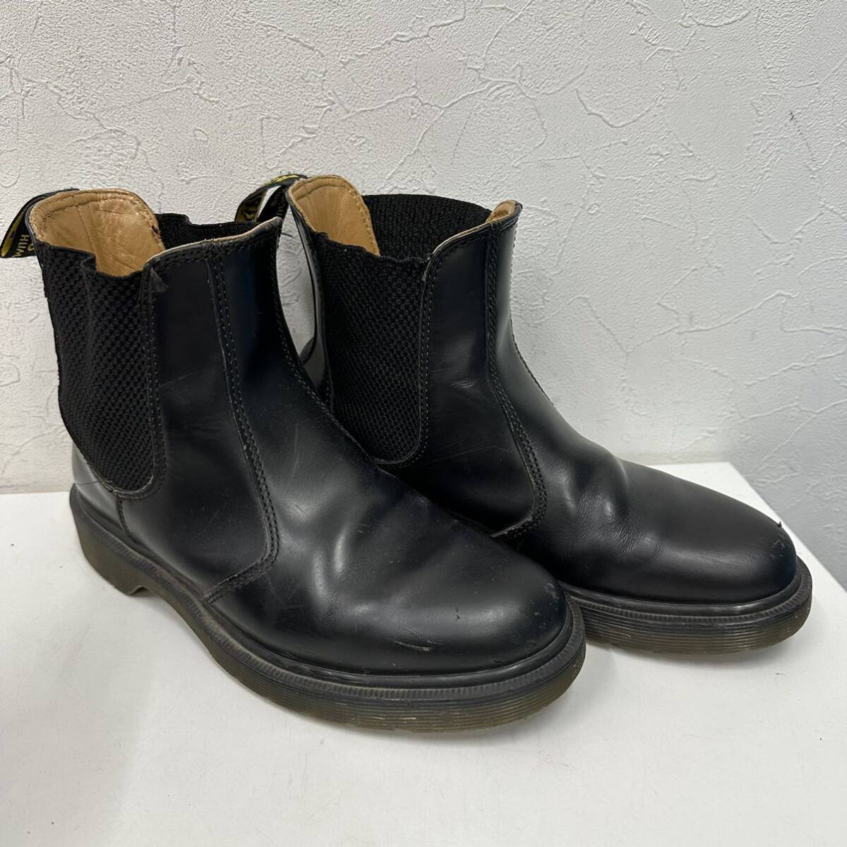 ⑰Dr.Martens ドクターマーチン サイドゴアブーツ US6 BLK ブラック レザー 10297 UK5_画像1