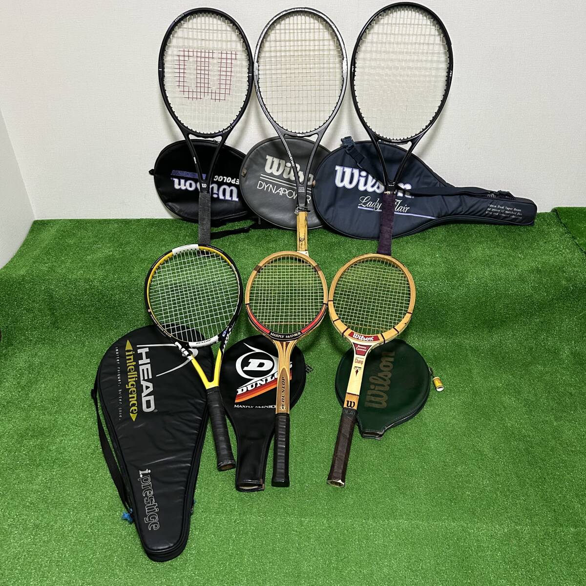 テニスラケット ダンロップ/DUNLOP ウィルソン/Wilson MAXPLY McENROE / Jimmy Connors DYNA POWER 中古 現状品の画像2