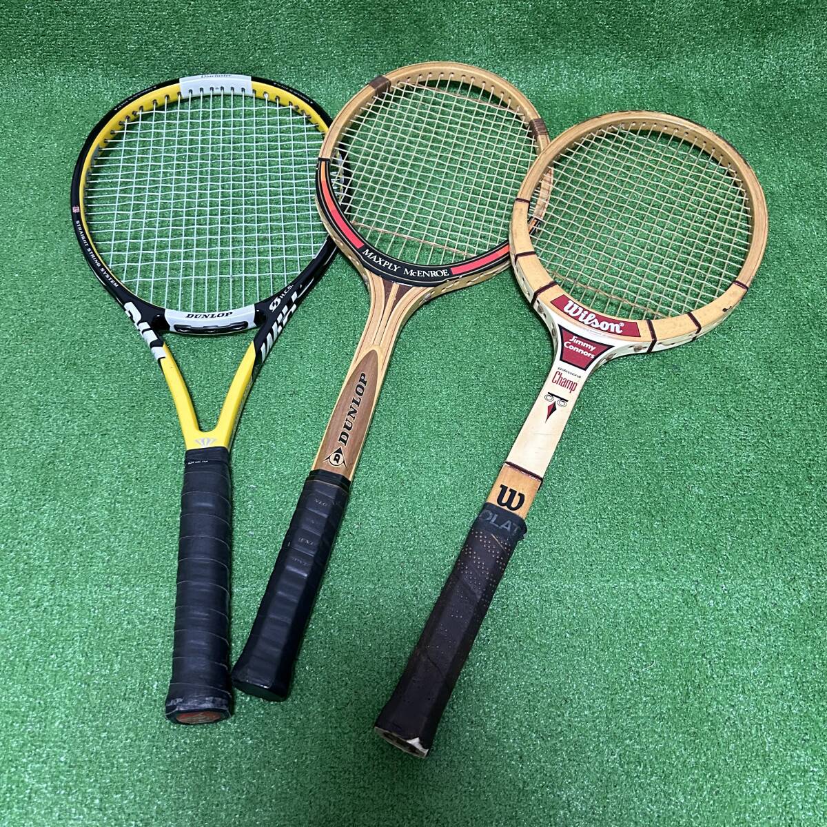 テニスラケット ダンロップ/DUNLOP ウィルソン/Wilson MAXPLY McENROE / Jimmy Connors DYNA POWER 中古 現状品の画像3