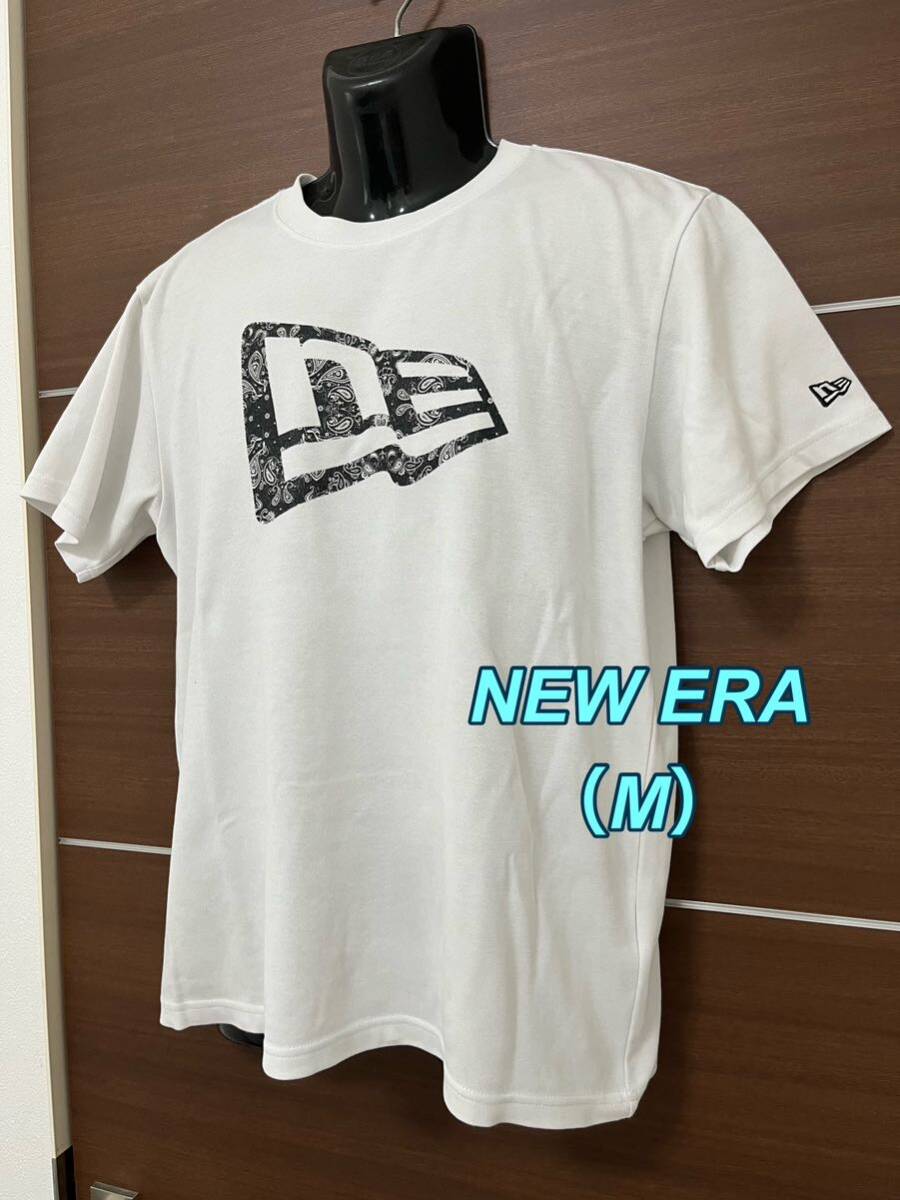 ◆NEW ERA◆ニューエラ◆半袖Tシャツ◆白◆Mサイズ◆ペイズリー柄◆メッシュ素材_画像1