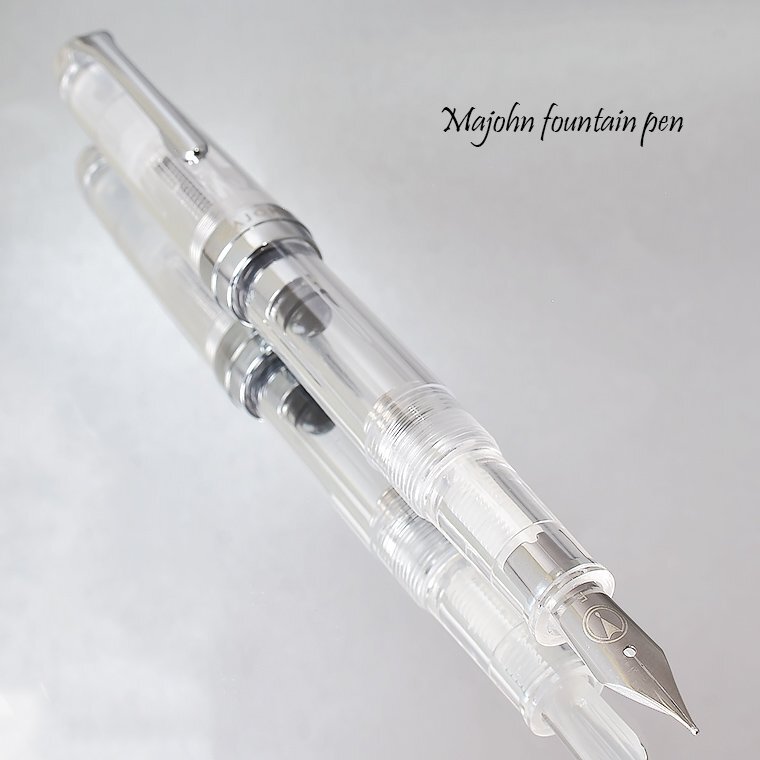 ◆●万年筆【MAJOHN/末匠】S6 透明軸 シンプル 王道デザイン EF極細 ペン芯透明 インク色を楽しむ デモンストレーター 両用式 新品/MS6-EF_※今回はEF(極細)の出品です
