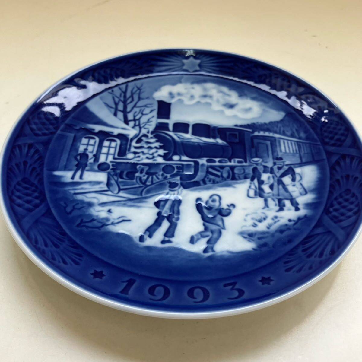 【S0429】ロイヤルコペンハーゲン イヤープレート 1993 ROYAL COPENHAGEN 飾り皿 洋食器 コレクション クリスマス ブルー _画像7