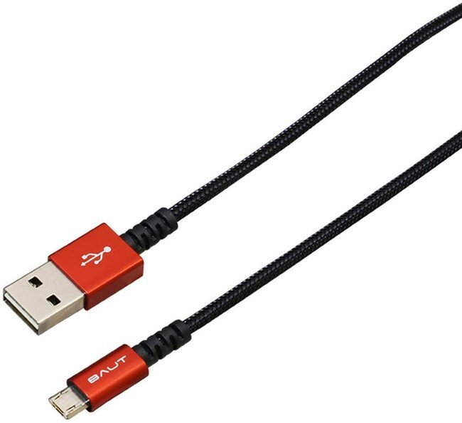 在庫処分品 バウト PREMIUM プレミアム 強靭 両面 microUSB Bタイプ ケーブル 2A レッド 1.0m 強靭メッシュケーブル 断線に強い高耐久仕様_画像5