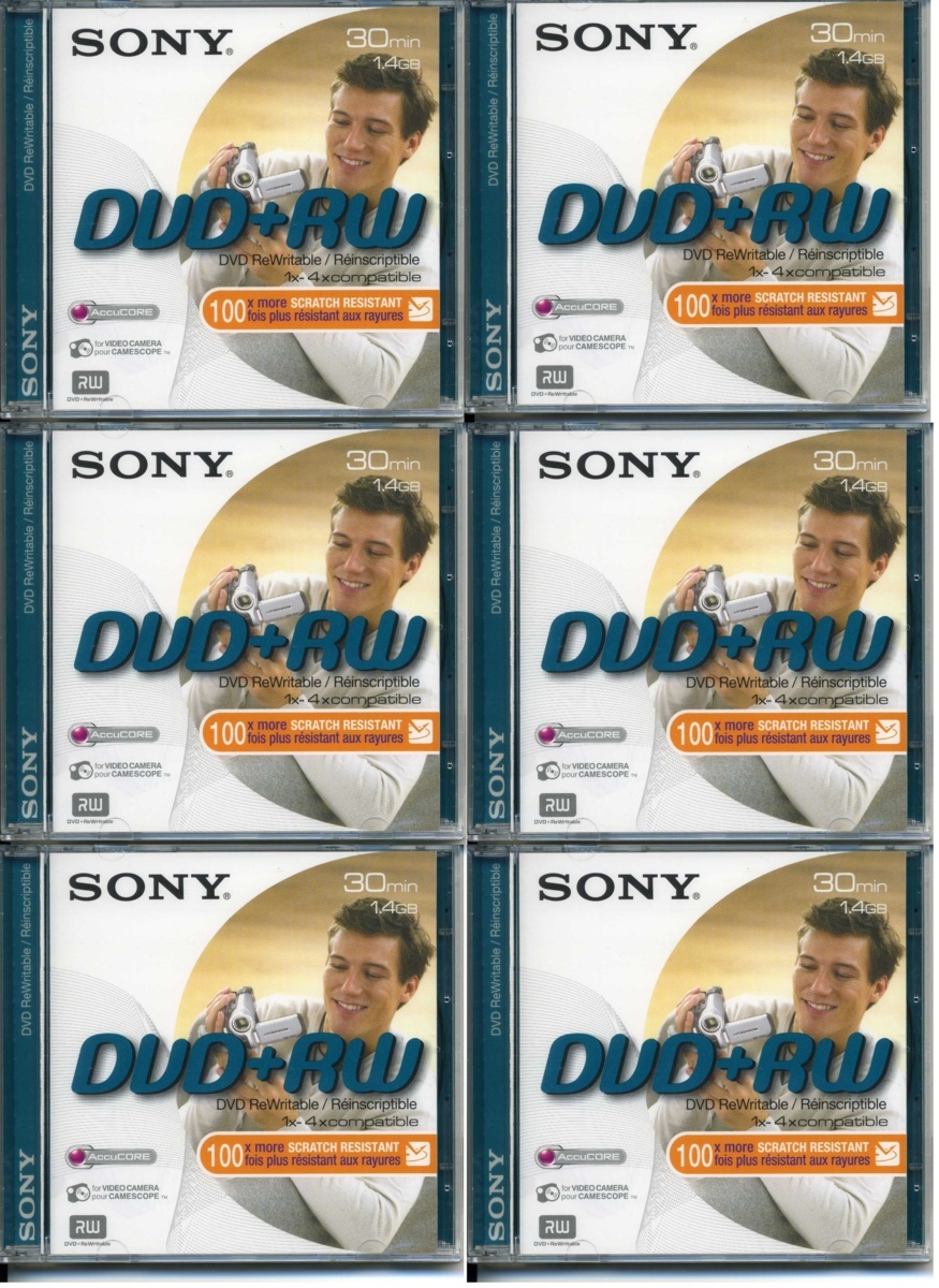 送料無料・新品★Sony 8cmDVD+RW 30分 6枚 DVDビデオカメラ用★_画像1