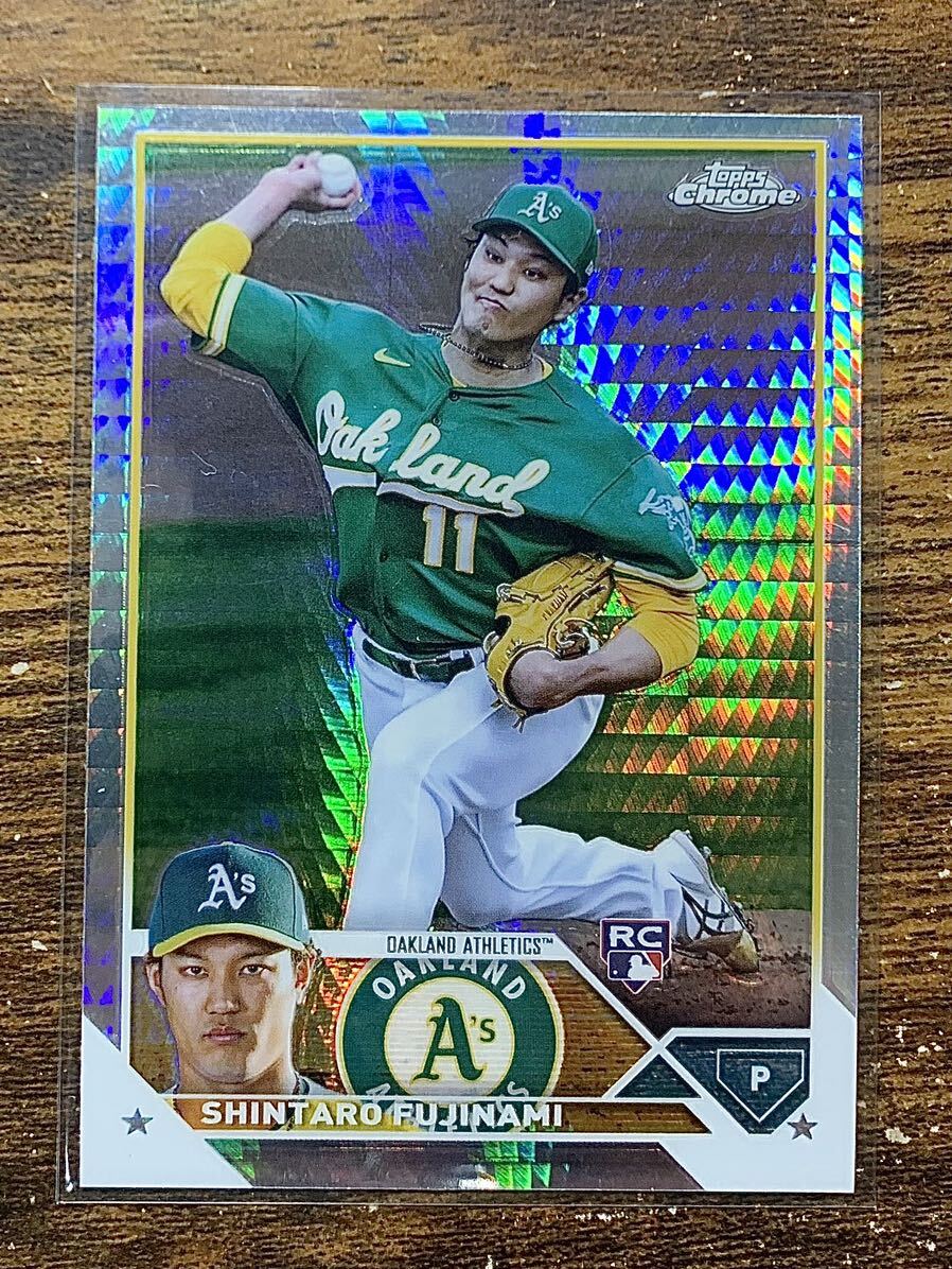 【100円スタート】Topps 2023 chrome 藤浪晋太郎 Shintaro Fujinami ルーキー Rookie RC プリズム リフラクター Prizm Refractor OAK _画像1