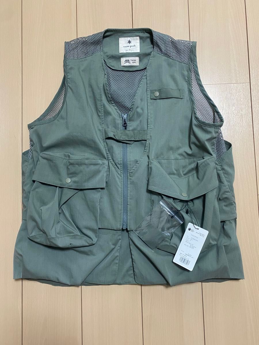 スノーピーク 廃盤 焚き火ベスト Stretch FR Vest M Sage 未使用 スノーピーク 廃盤 焚き火ベスト Stretch FR Vest M Sage 未使用