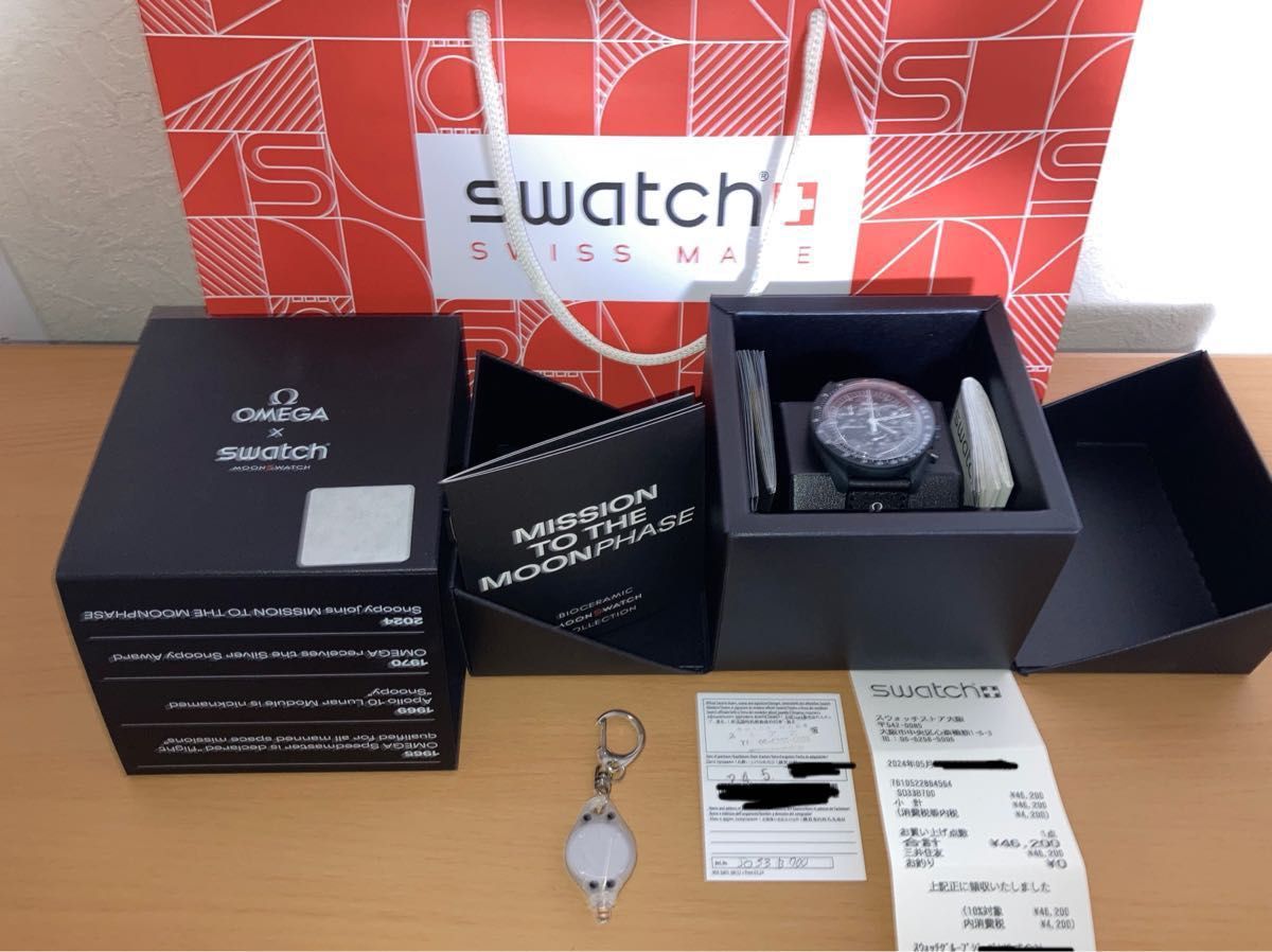 Snoopy×OMEGA×Swatch BIOCERAMIC THE MOONPHASE black スヌーピー オメガスウォッチ